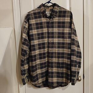 Vintage '90s Eddie Bauer Plaid Button-up 100% Cotton Shirt Size Medium Gorpcore